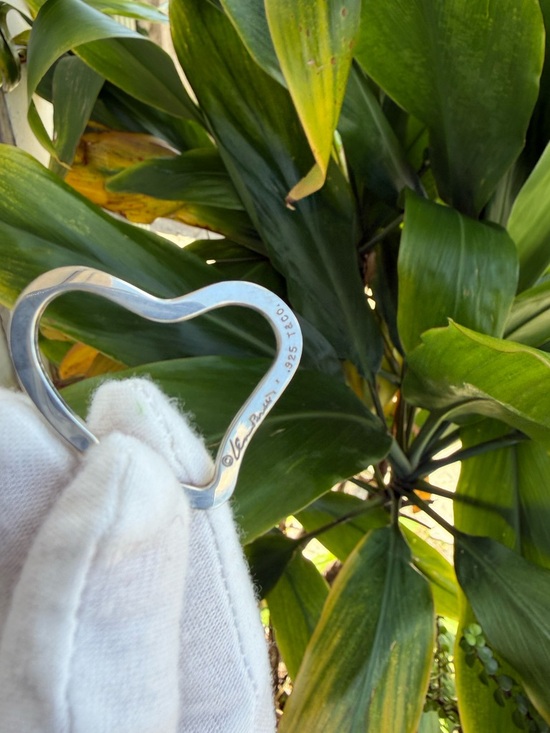 TIFFANY&CO. Silver 925 Elsa Peretti Open Heart Key Ring Authentic - Picture 7 of 12